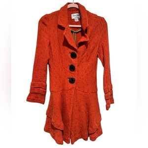 AN REN NY VINTAGE BOHO TEXTURED STRETCH BLAZER JACKET ORANGE Y2K
DRESS S